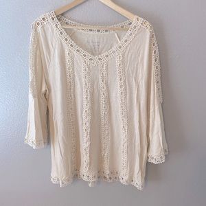 Chicos Cream bell sleeve Blouse Size 2